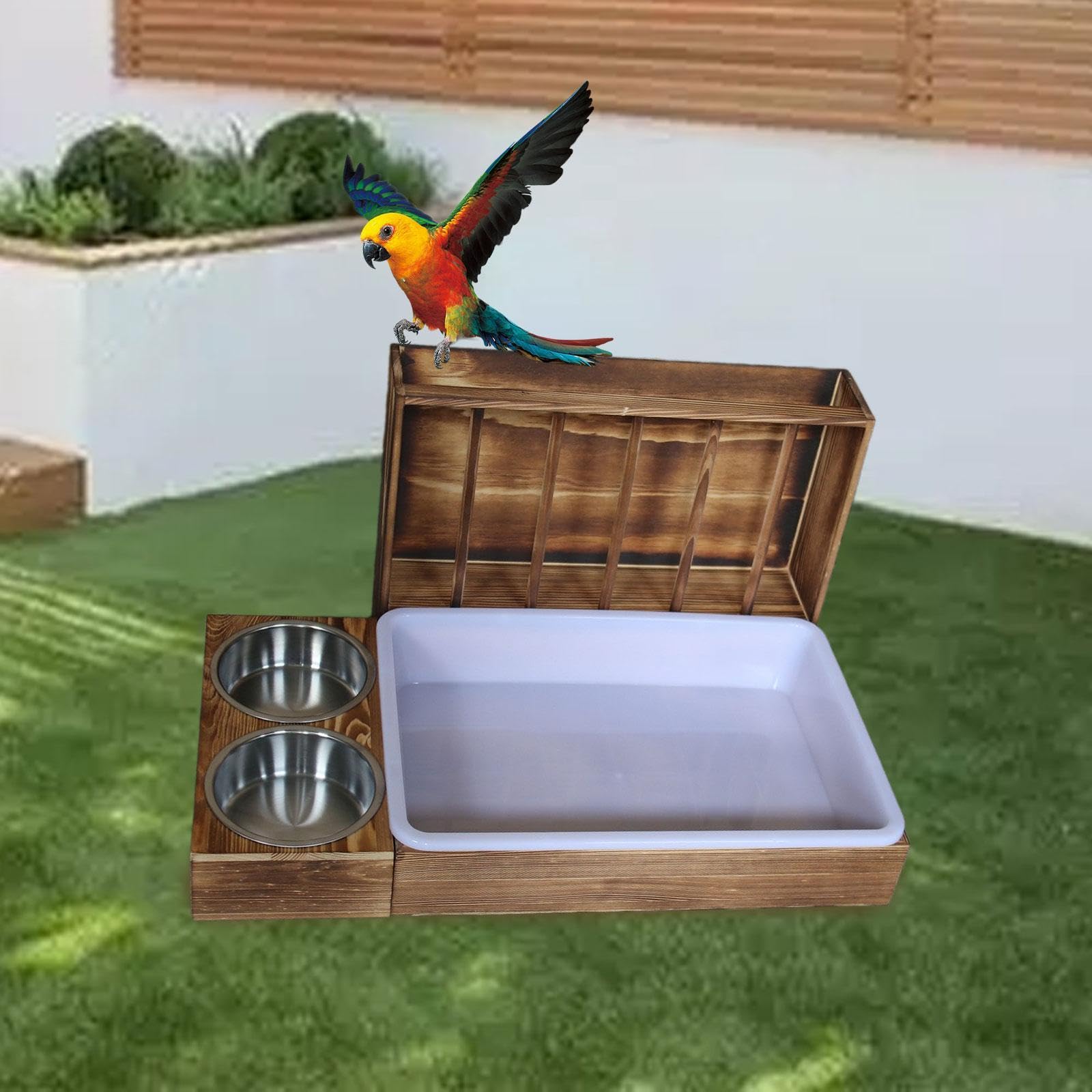 Comedero 3 en 1 para Conejos con Bandeja Sanitaria, Caja de Arena, para Hámster, Cobaya, Chinchilla Y Comederos para
