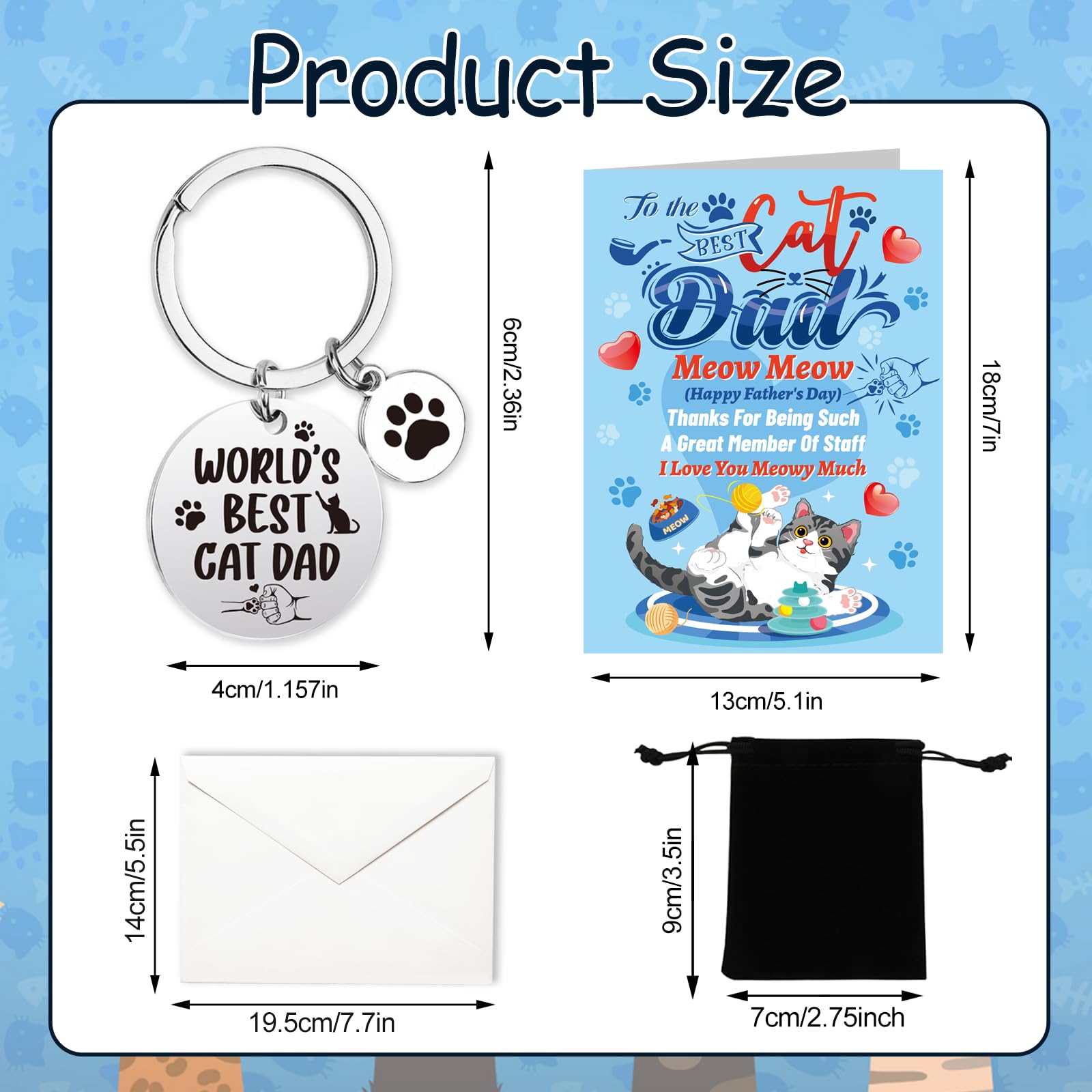 HOWAF Fathers Day Card from The Cat, Happy Father's Day Card Cat Dad Fathers Day Card - Image 2