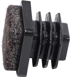 Adsamm® / 16 x Lamellenstopfen mit Filz/Schwarz/ø 12x12-14x14 mm/Quadratisch/Möbelgleiter für Stahlrohrstühle/Endkappen für Vierkant-Rohre