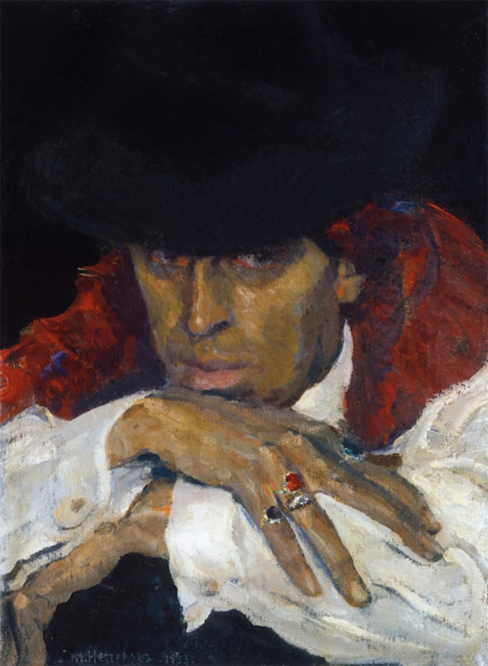 ARTXLXXBN Famous Prints Artwork Pictures Poster Painting Art Portrait of Alexei Nesterov in Spanish Costume by Mikhail Nesterov Artwork Landscape Pictures for Home Decor 60x90cm
