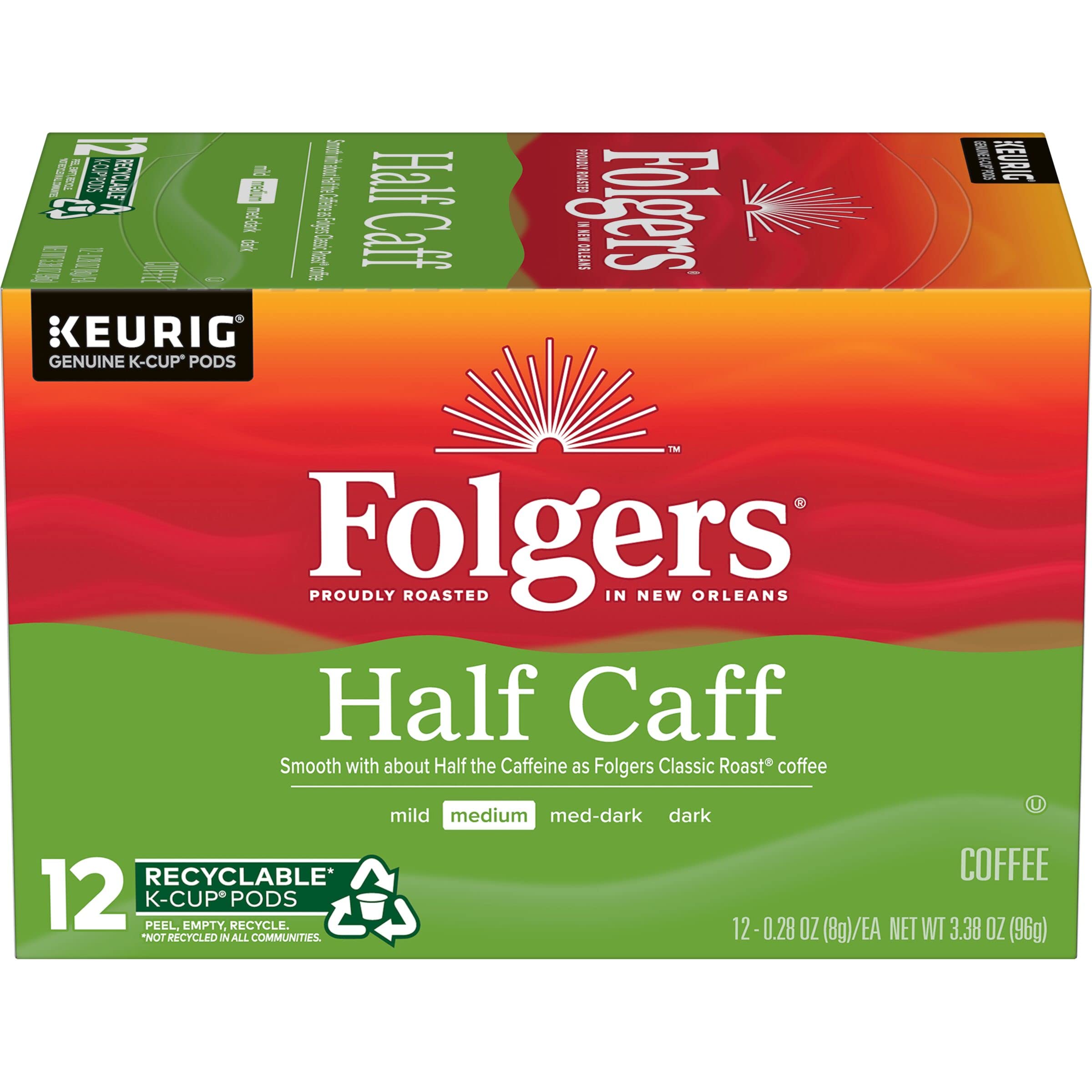 Half-Caff Medium Roast Coffee, 72 Keurig K-Cup Pods