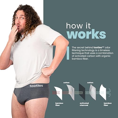 Miniatura 2 de Ropa interior para hombre con filtrado de pedos - Calzoncillos con forro de carbón activado - Neutraliza el olor a flatulencia