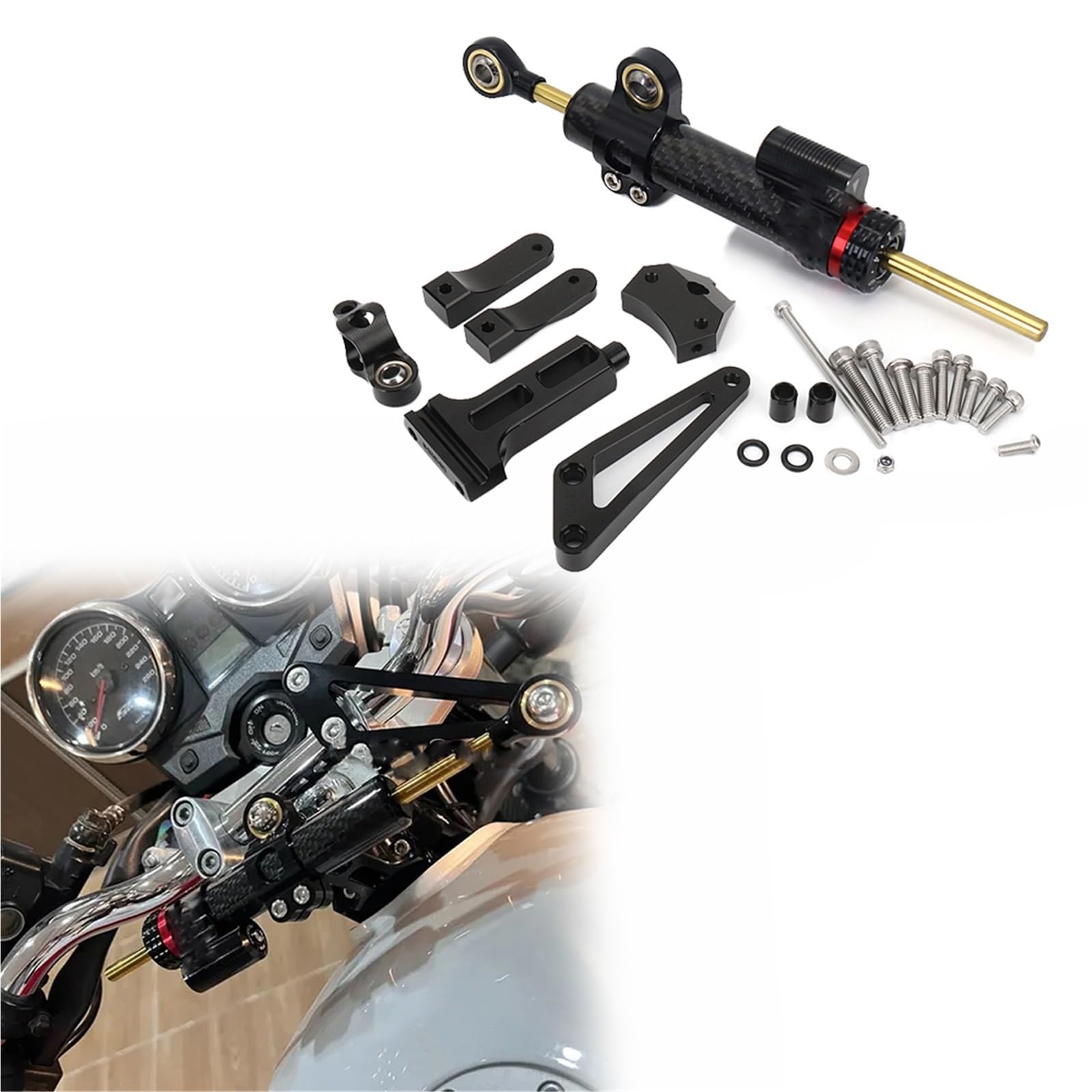 Lenkungsdämpfer Lenkungsdämpfer Für CB1300 2003–2011 2010 2009 2008 2007 2006 2005 Motorrad-Ersatzteil(Nero)