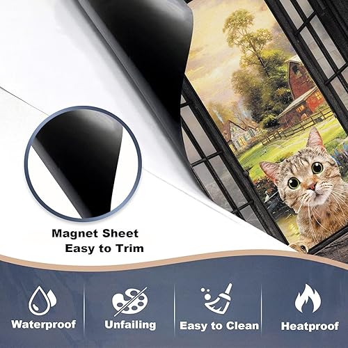 Miniatura 10 de Cubierta magnética para puerta de lavavajillas para mascotas, funda magnética para lavavajillas de perro, divertida funda magnética para