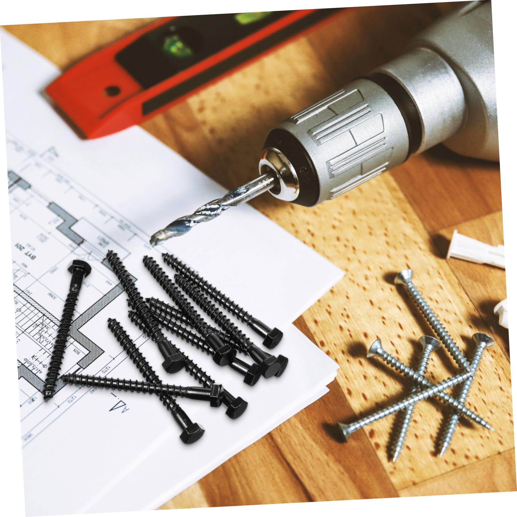 DOITOOL Exterior Screws Set 10pcs Head Lag Screws White for Wood High Strength Metal Fasteners