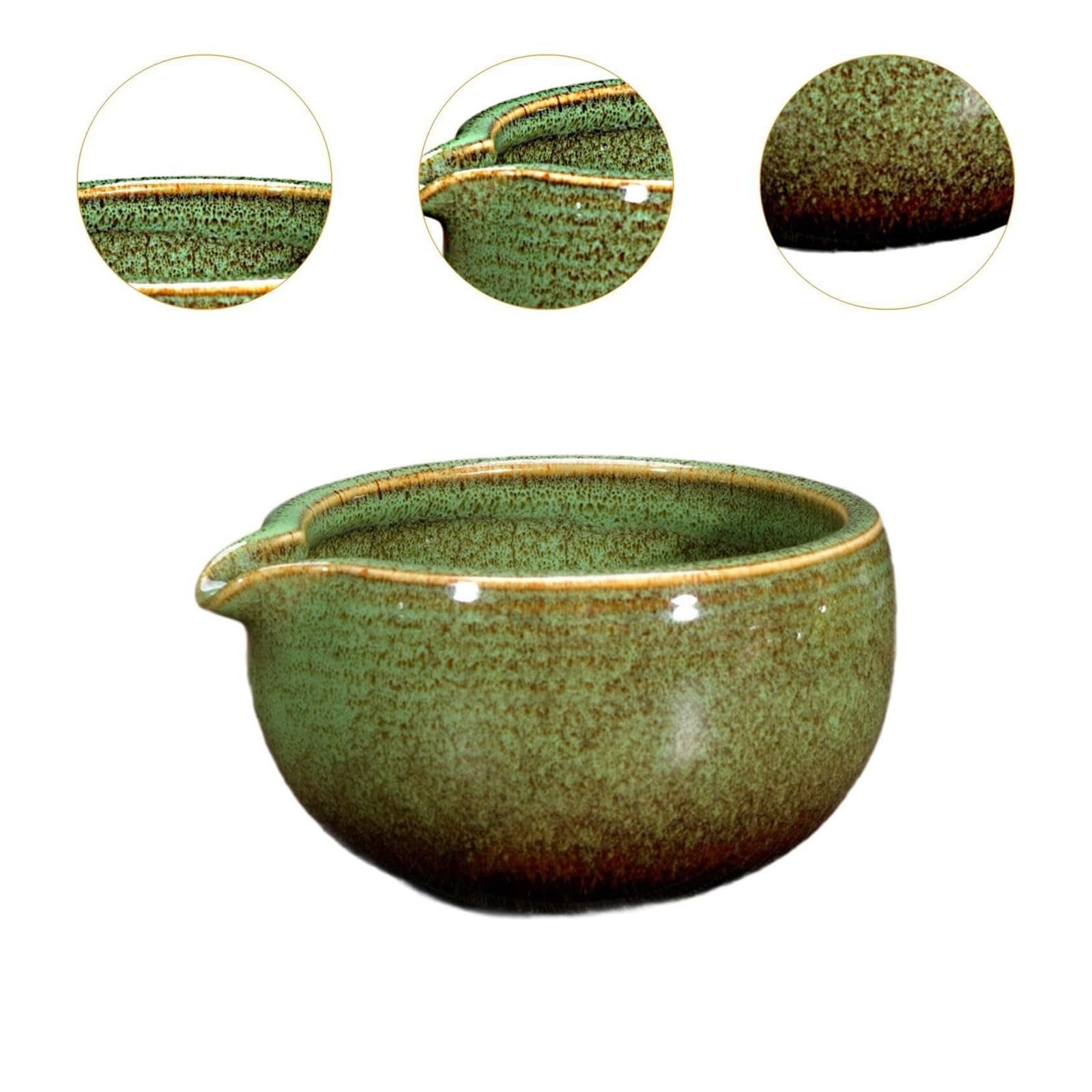 Ceramic Matcha Bowl Handmade Tea Cup Japanese Bowl(Green)