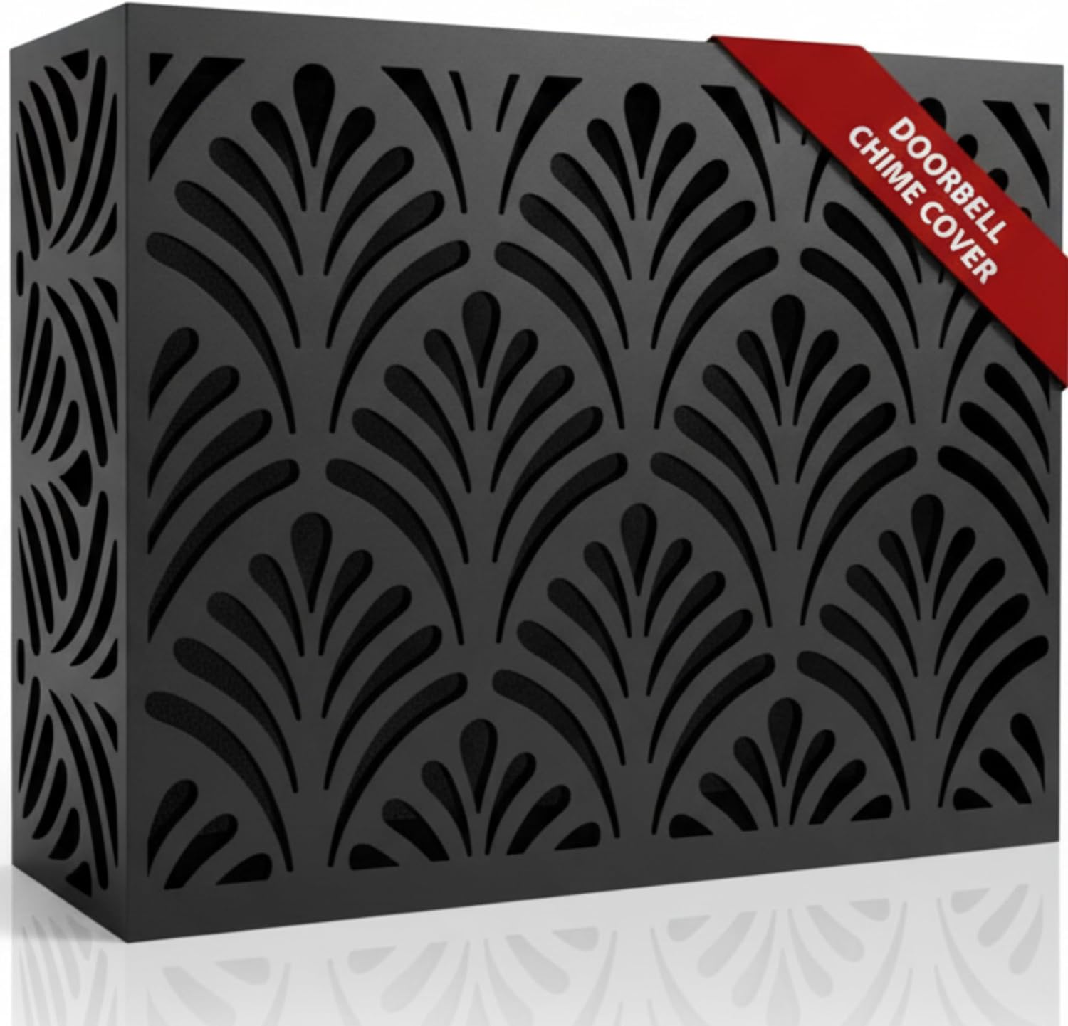 Doorbell Chime Cover Box Only, Aesthetic Wooden Door Bell Chime Box Design Cover for Home Upgrades, Easy Install Decorative Doorbell Cover Box Only Black