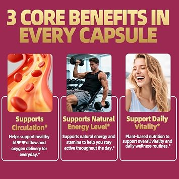 VPKIN Beet Root Capules,2555mg Beets Supplements for Nitric Oxide, for Heart & Circulation Support - Olive Leaf, Hawthorn Berry,Vegan,120 Capsules(Pack of 1)