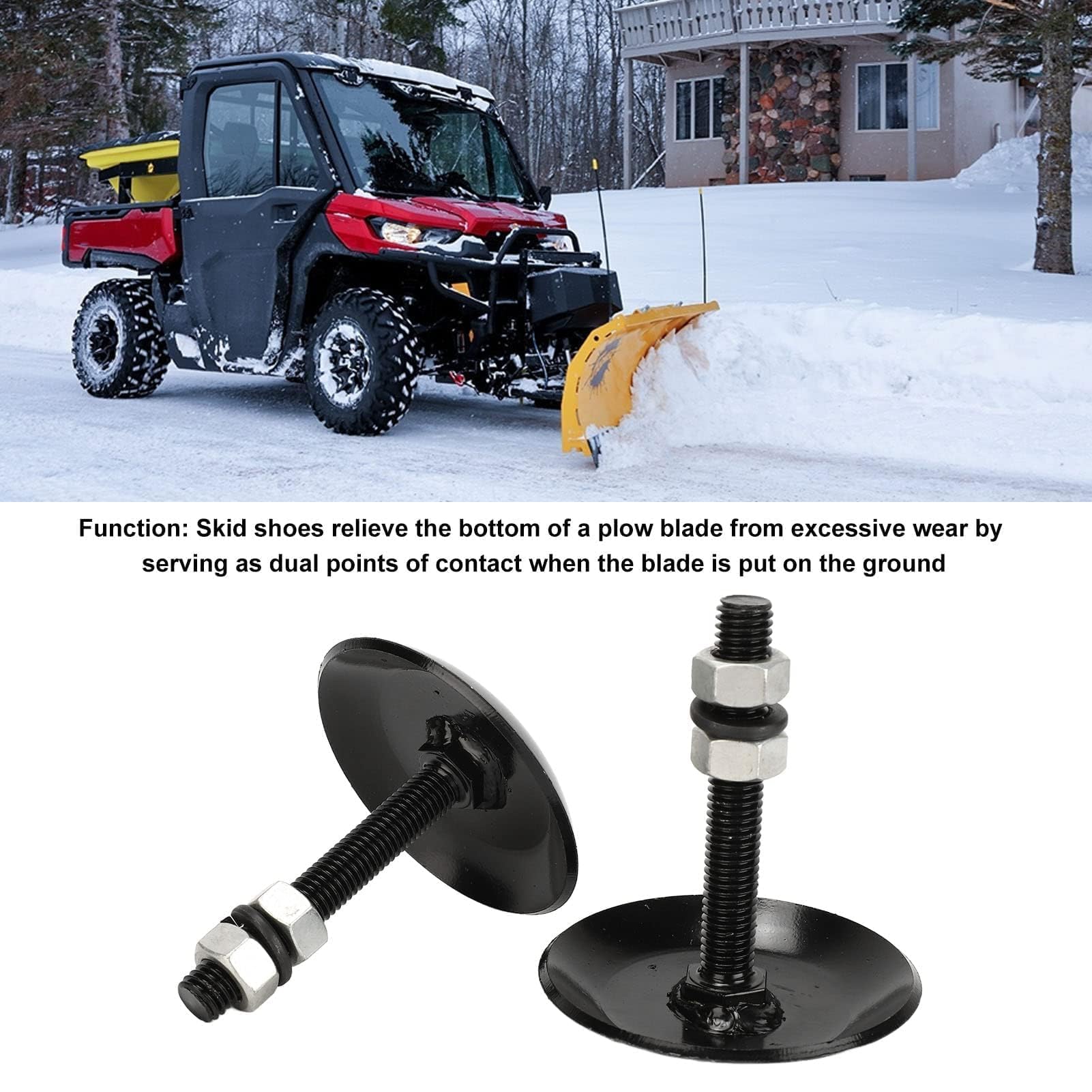 Lames de Chasse-neige Skid Shoes, 2pcs Lames de Chasse-neige Skid Shoes Kit Acier 2873423 Remplacement pour ATV UTV