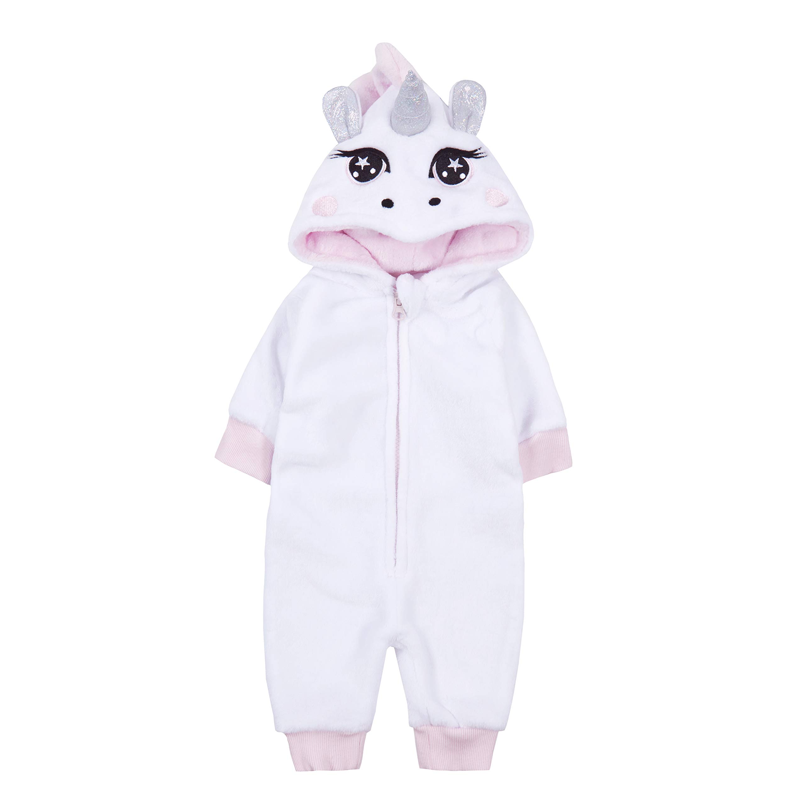 Metzuyan Men's Unicorn Baby Boys And Girls All In One Fluffy Hooded Novelty Jumpsuit Onezee Nb
