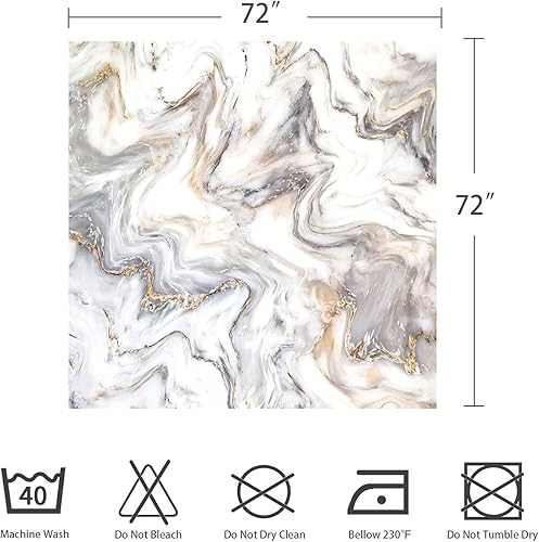 Miniatura 7 de Gibelle Cortina de ducha neutra abstracta de mármol gris dorado para decoración de baño, juego de cortinas de tela impermeable de lujo moderno con