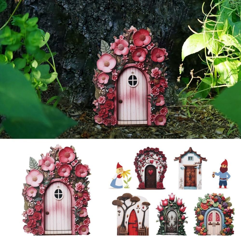 Miniature Fairy Garden Accessories for Wall Tree Fairy Garden Outdoor Decor with Stump (D) image 3