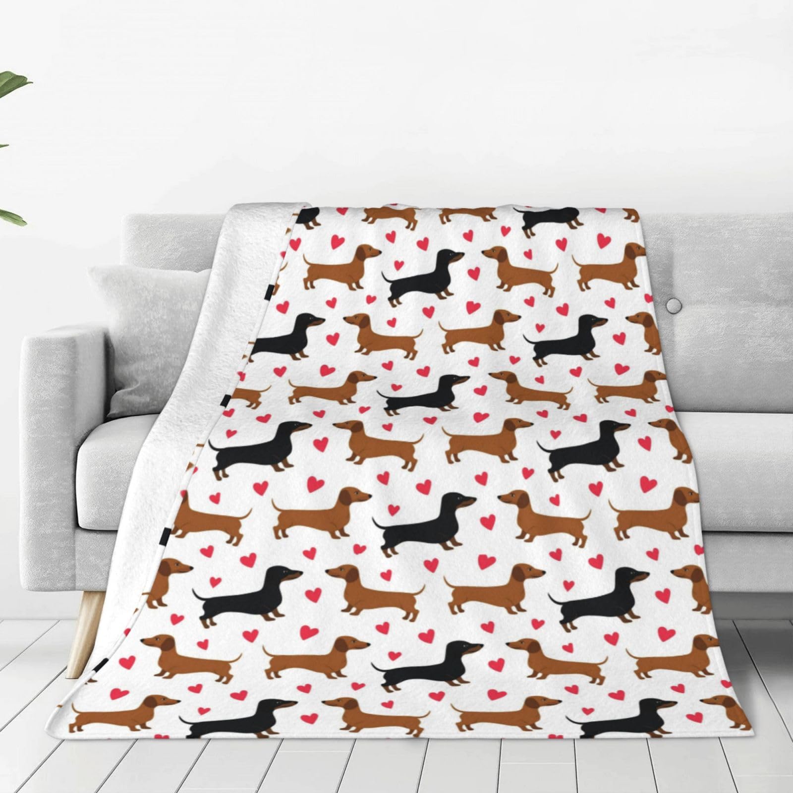 Couverture polaire teckels en flanelle douce offrant une chaleur d'automne