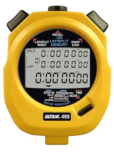 Ultrak 100 Lap Memory Timer, Yellow