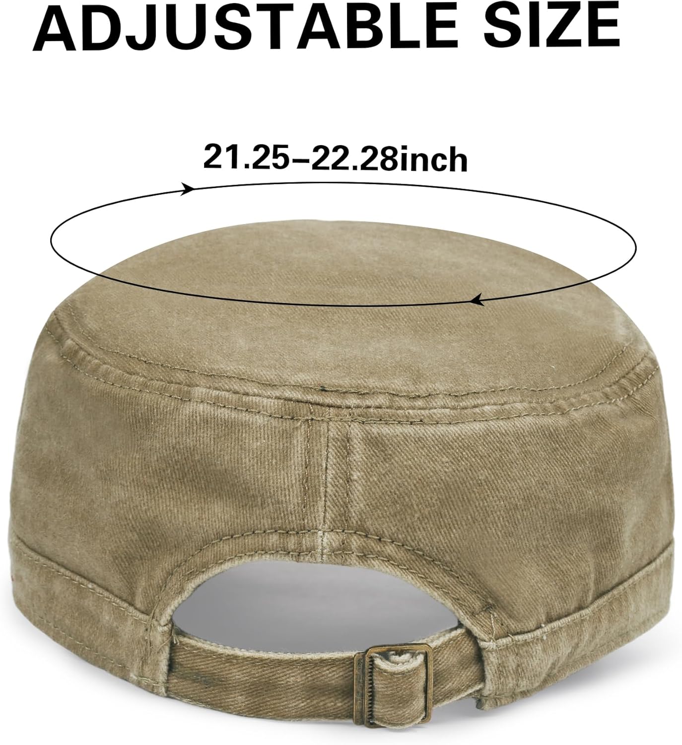3Pcs Cadet Hat Military Cap Washed Cotton Flat Cap for Men Adjustable Army Hat - Image 4