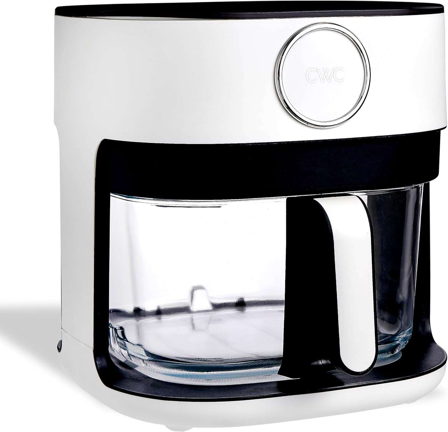 COOK WITH COLOR 1400W 5.5Qt Digital Kitchen Air Fryer with Glass Basket, 8 Presets Healthy Cooking Options, Bake, Fry, Reheat, 60-Min Timer, Adjustable Temperature Control 175°F–400°F, Linen White