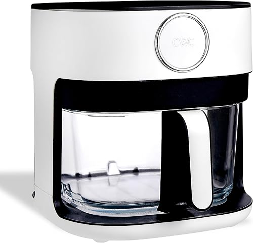 COOK WITH COLOR Freidora de aire digital de cocina de 1400 W y 5.5 cuartos con cesta de vidrio, 8 opciones de cocción saludable preestablecidas,
