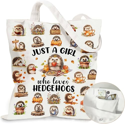 Miniatura 23 de Bolsa de lona estética para mujer, con cierre magnético a presión y bolsillo interior con cremallera, bolsa reutilizable Chica