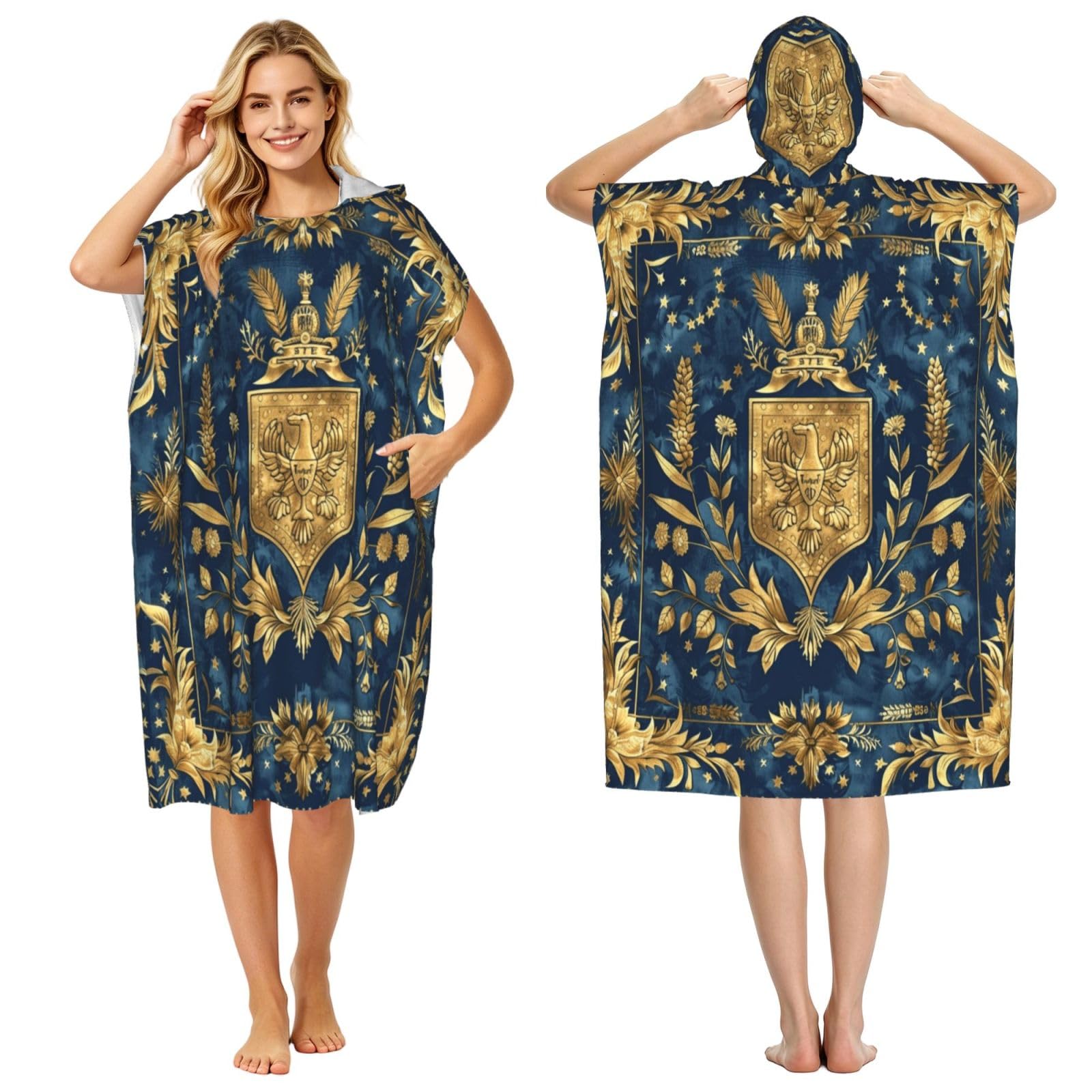 KLGRTJHK Delaware State Flag Adult Hooded Beach Poncho Towel 43"X35"