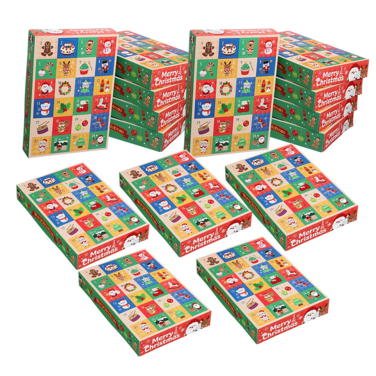 Parliky 15 Piezas Calendario Adviento Días Caja Regalo Rellenable para Chocolates y Dulces Decoración Navideña DIY para Familia Interactivo y Diarias