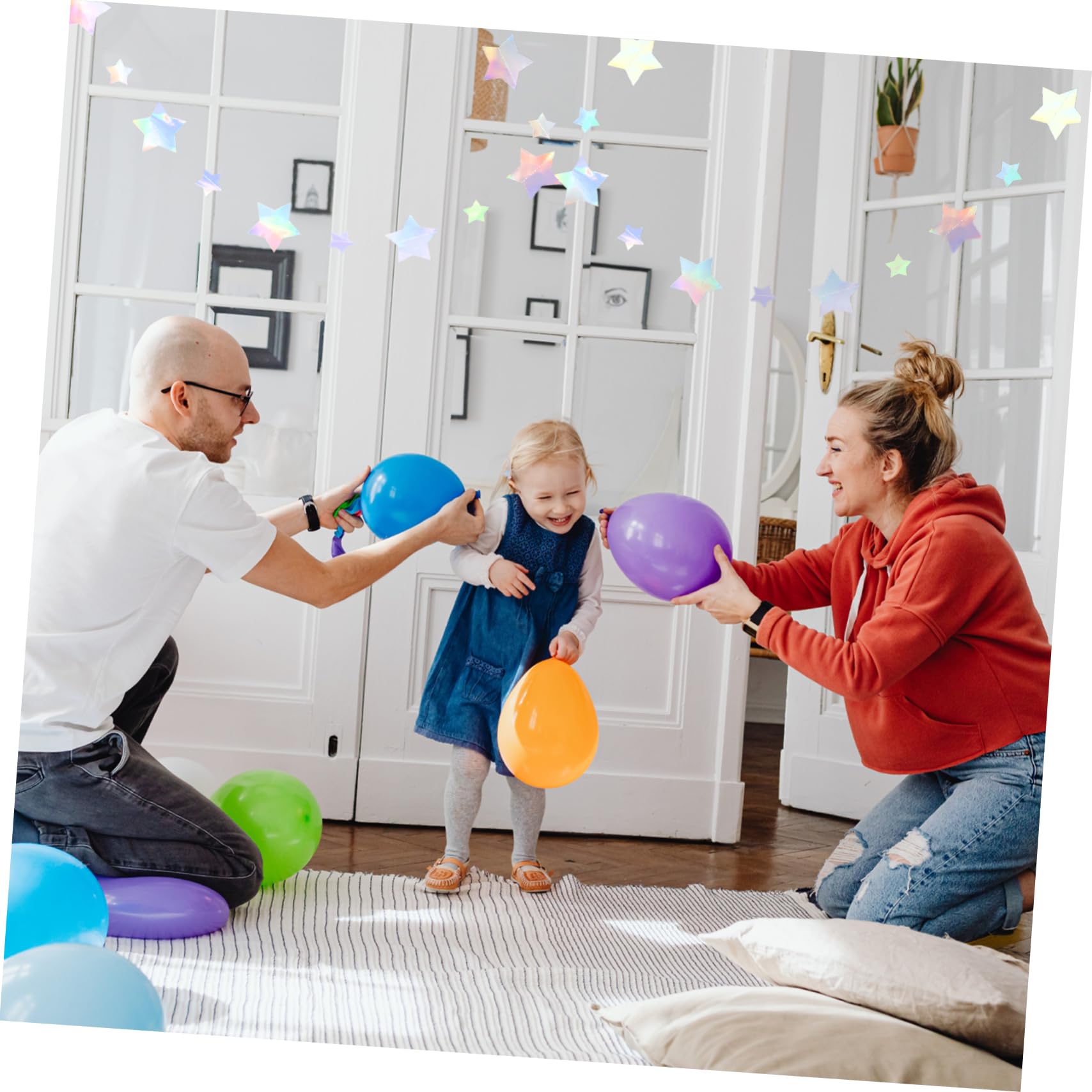 Alipis 1 Set Colorful Stars Pull Flag Festival Banner Party Layout Decoration Hanging Star Streamers Party Decoration Holographic Decor Garland Christmas Tree Wedding Supplies Paper