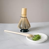 Vista 3 de Juego de té matcha japonés (7 piezas), juego de batidor de matcha, batidor y tazón, soporte para batidor, cuchara matcha, el kit perfecto para hacer