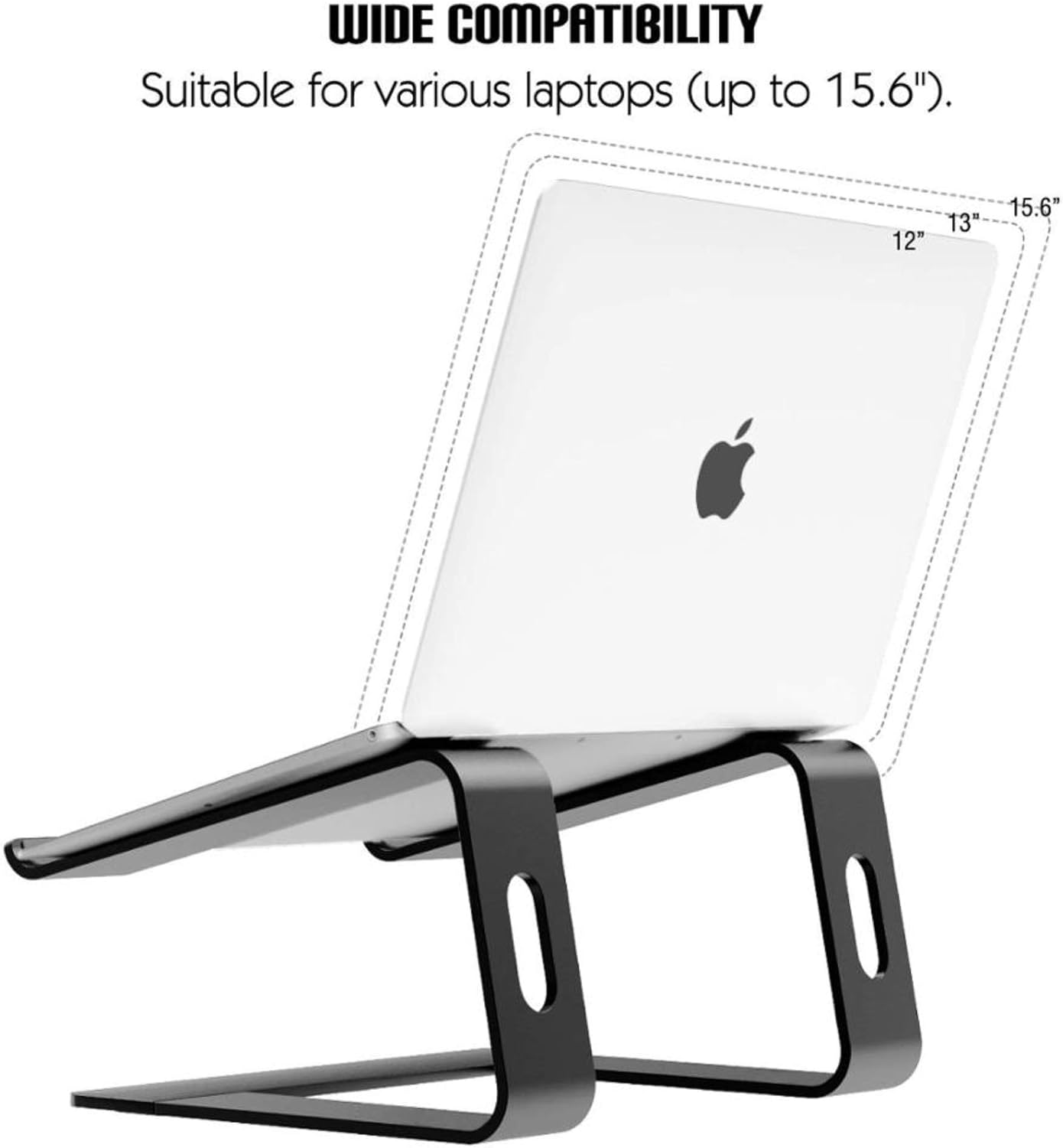 Flаѕh Dеаlѕ - 50% оƒƒ N Niczar General Clip-on portative Collapsible Alloy Steel Aluminum Laptop Scaffold Stand Compatible with MacBook Air and pro, Notebook Computer Like Dell, HP, Lenovo, Acer, Asus etc. (B-Black)