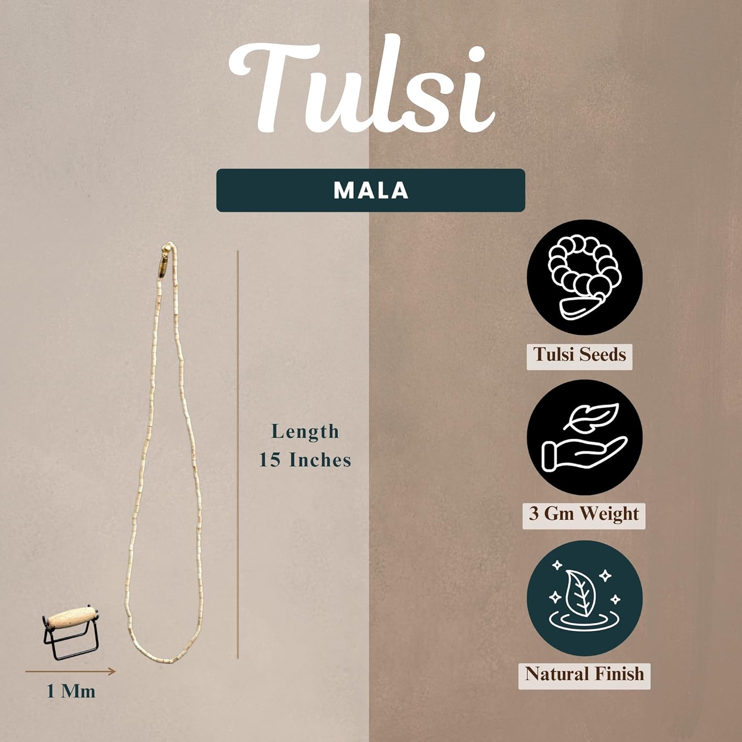 Original 2 Round Tulsi Kanthi Mala 108 Beads|Natural & Authentic with Lab Certificate| Vaishnav Tulasi Holy Basil Mala for Men & Women (Length: 30 Inches,Beads: 108)
