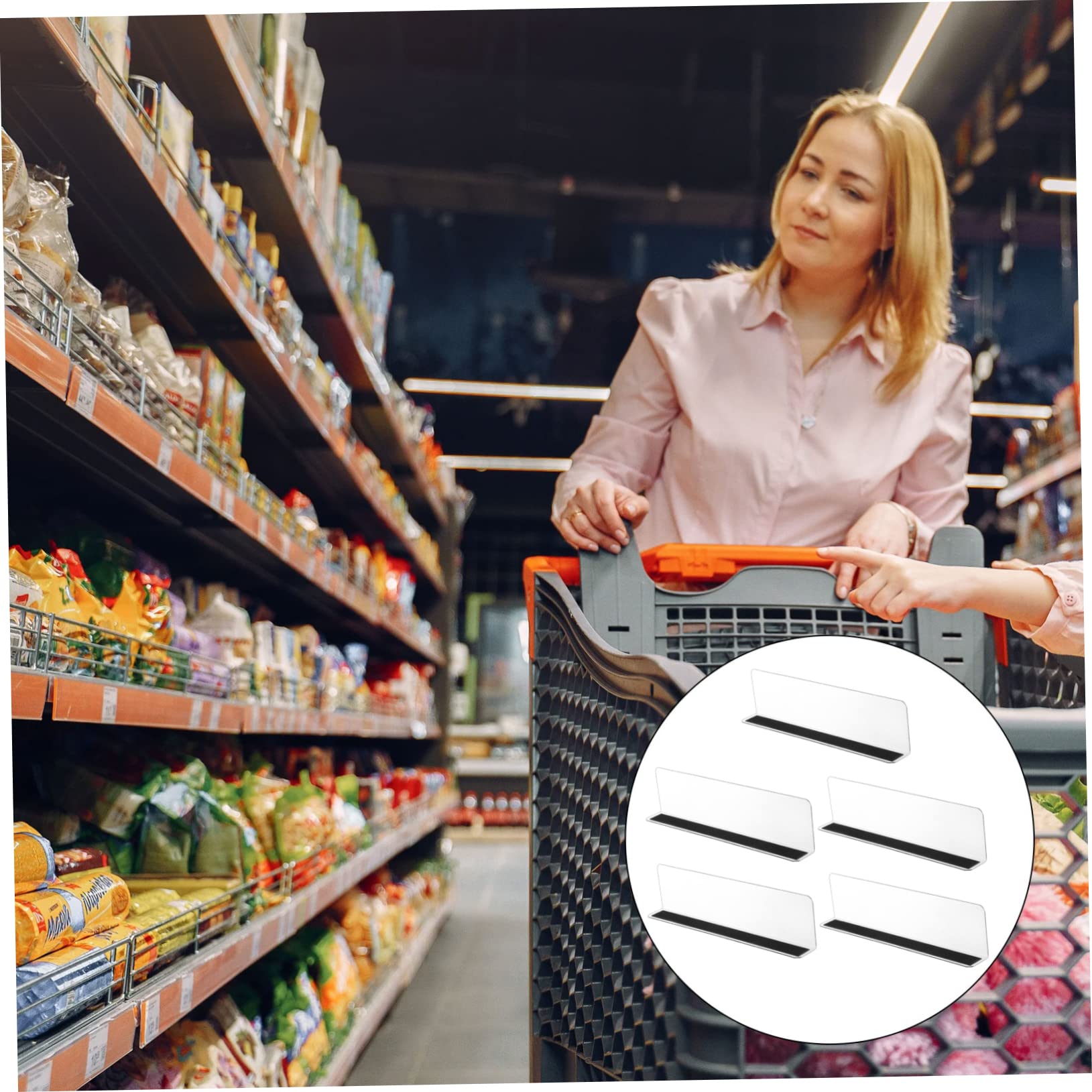 Cabilock 50 Pcs Divisor De Productos Básicos Divisores Magnéticos De Plástico para Estantes. Divisor Lateral Magnético Monedero Claro Toalla Tablero De Clasificacion De Polivinilo