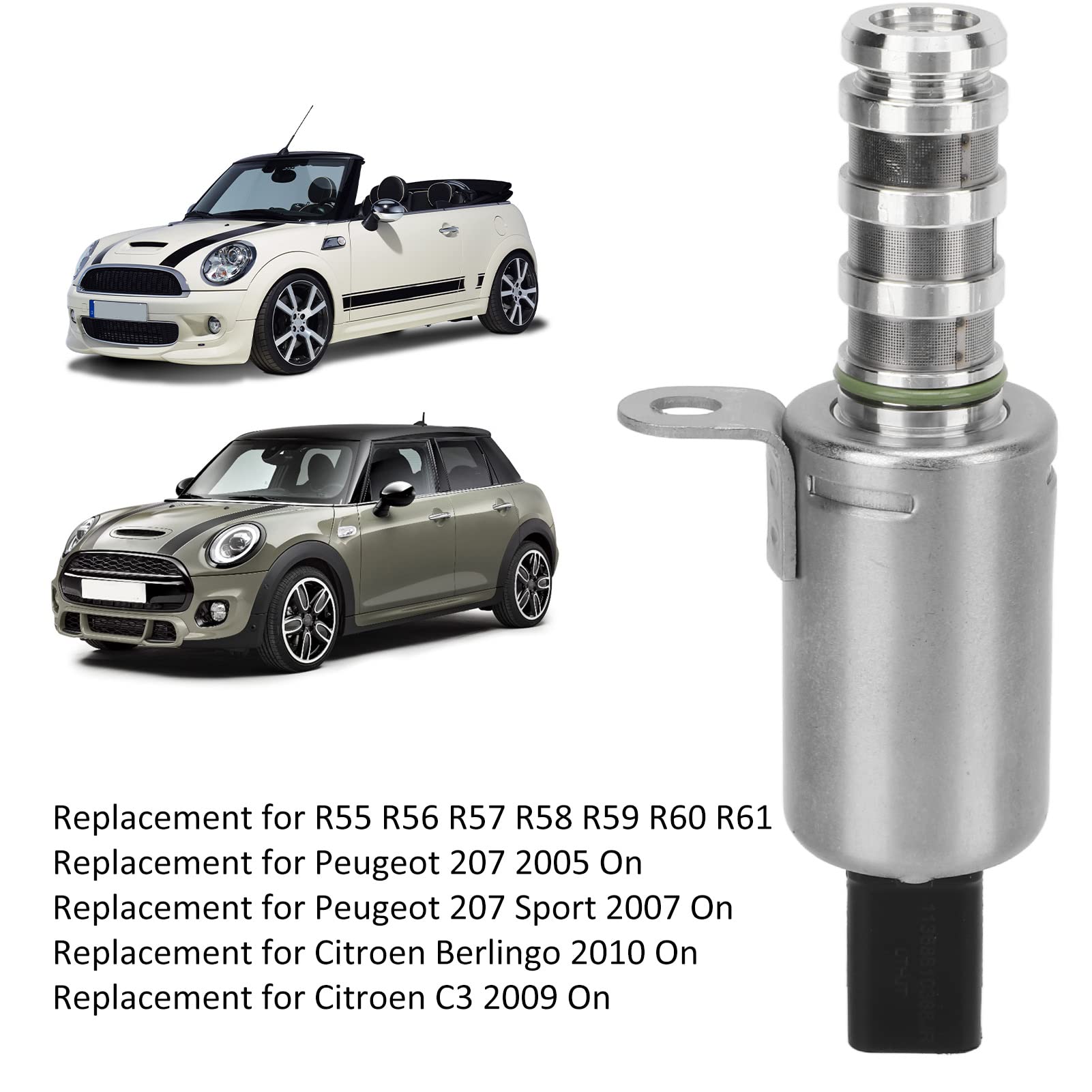 Sostituzione Elettrovalvola a Fasatura Variabile in Lega di Acciaio per R55 R56 R57 R58 R59 R60 R61 - Numero OEM: 11368610388, 11367564734, 11367566652, 11367587760, 11367604292