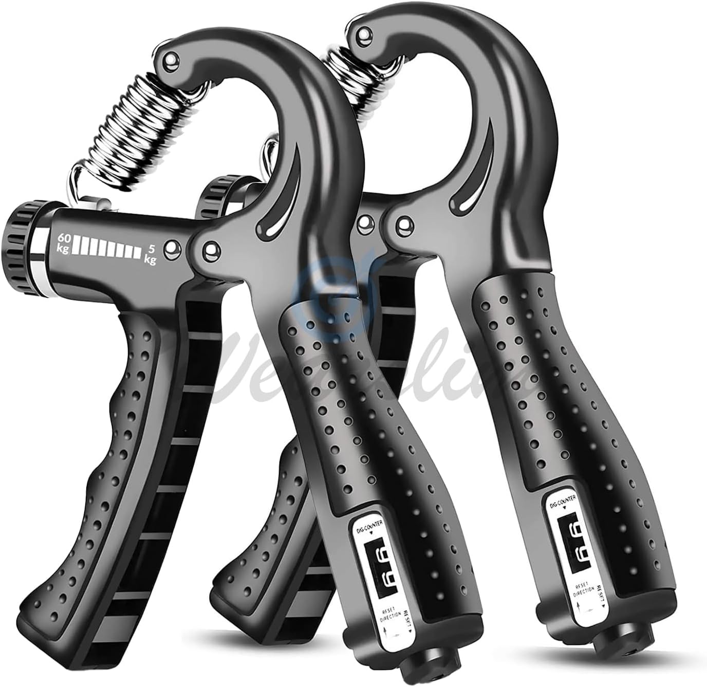 - Professional Hand Grip Strengthener with Counter, Adjustable Resistance 5 to 60kg, Grip Strength Trainer for Muscle Building, Forearm Exerciser (Assorted Color)[Pack of 2]