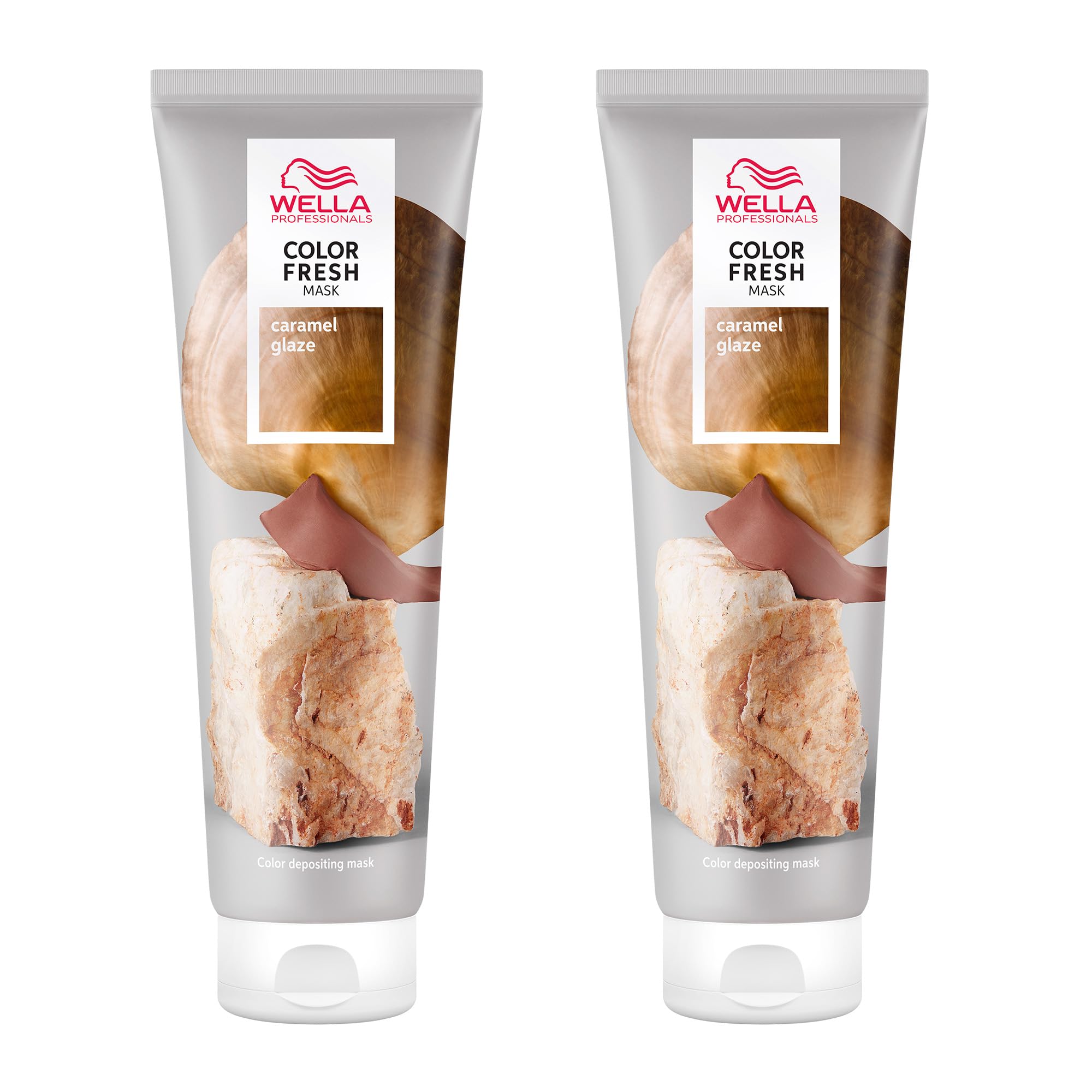 Wella Professionals Color Fresh Mask Caramel Glaze – Haarkur zum Beleben und Verändern der Haarfarbe – pflegende Tönung mit Avocadoöl – für mittelblondes bis braunes Haar – 2er Pack (je 150 ml)