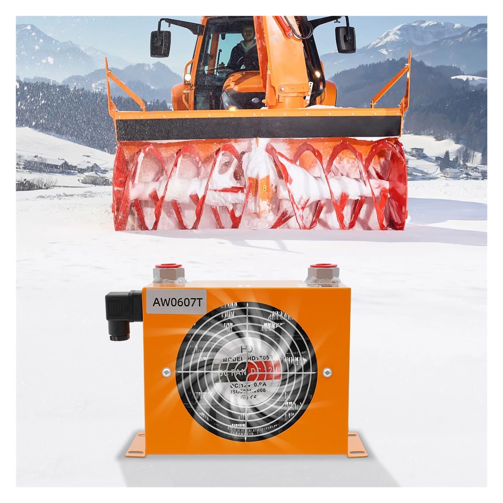AH0608T 0L/Min 2300Kcal/H Radiatore dell'olio idraulico, Radiatore dell'olio motore interamente in rame, Radiatore compatto for impianto idraulico e lubrificazione Sostituzione