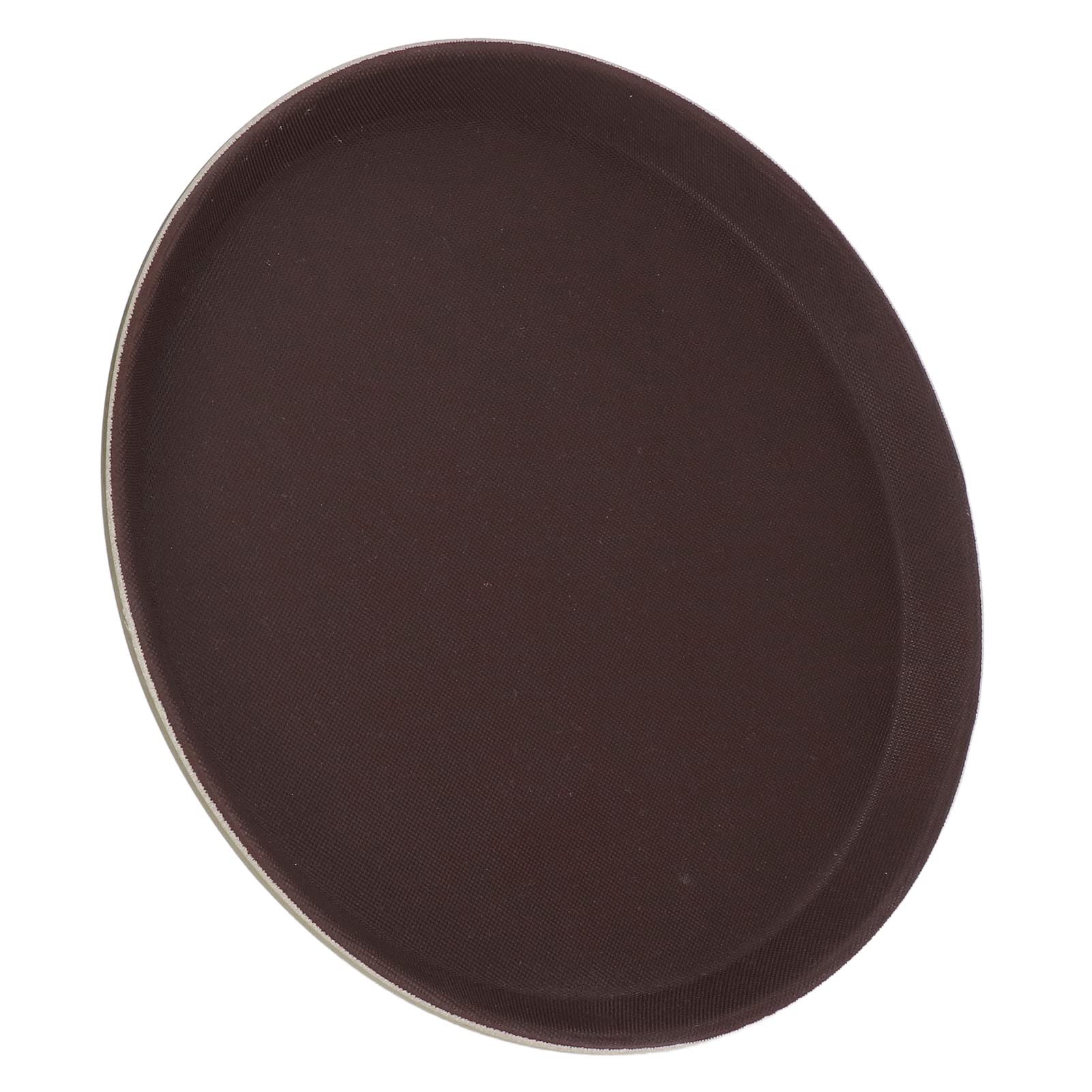 Bandeja redonda para servir con base de goma antideslizante, resistente al calor, para alimentos fríos y calientes, apilable, bar, cafetería, bandeja para servir, 40 cm, diseño de fibra de vidrio