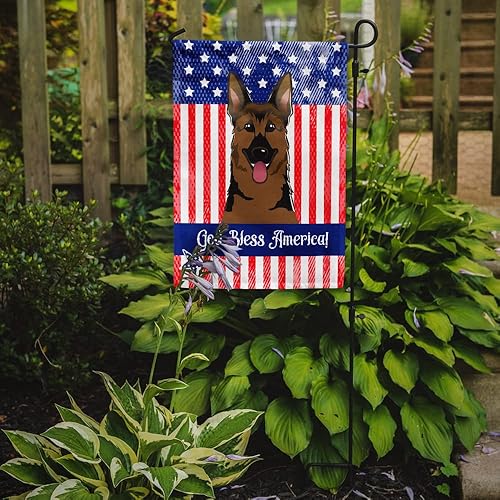 Vista 8 de Caroline's Treasures BB2171GF American Flag and Border Collie Garden Flag Mailbox Flag Decorative Yard Flag Banner Outside Patio Artwork Yard Flower