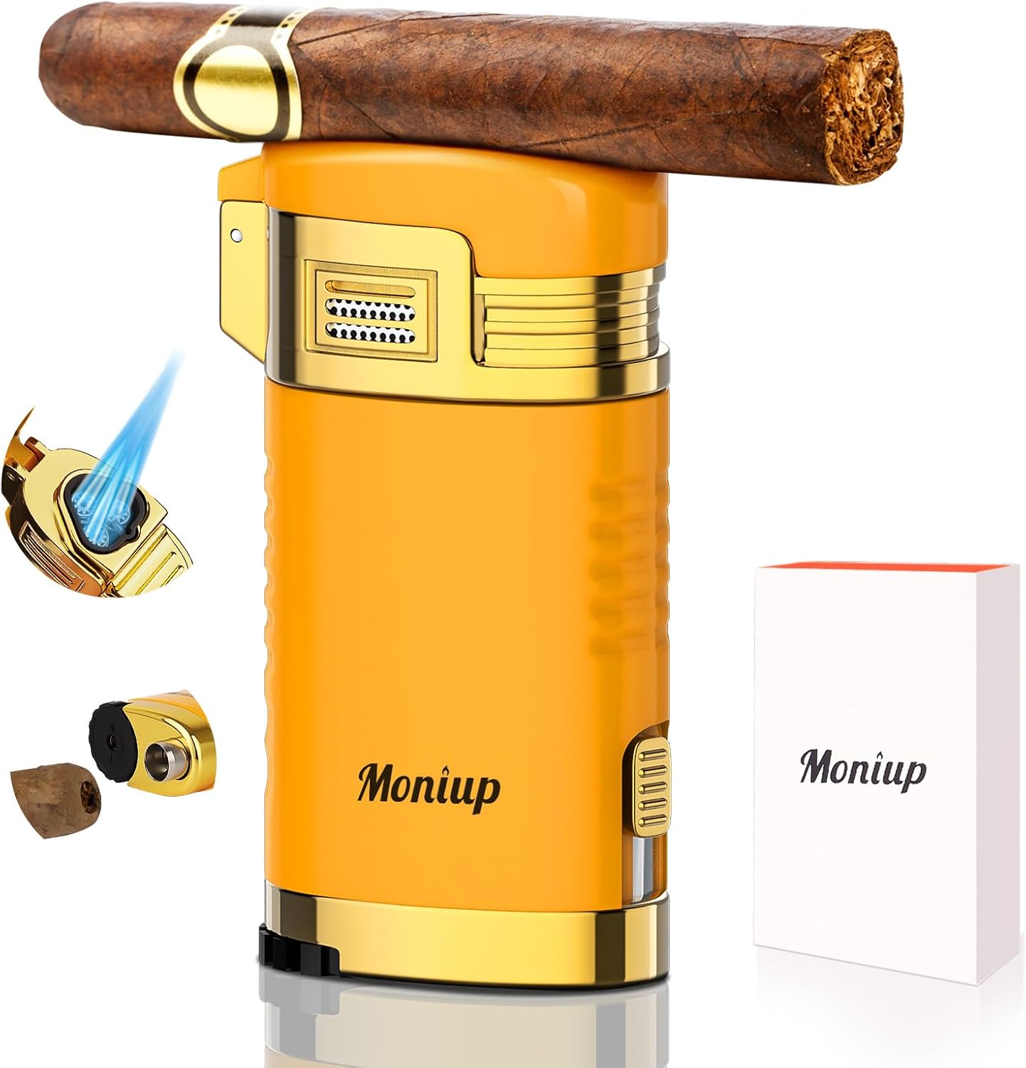 Torch Cigar Lighter with Triple Windproof Flame, Cigar