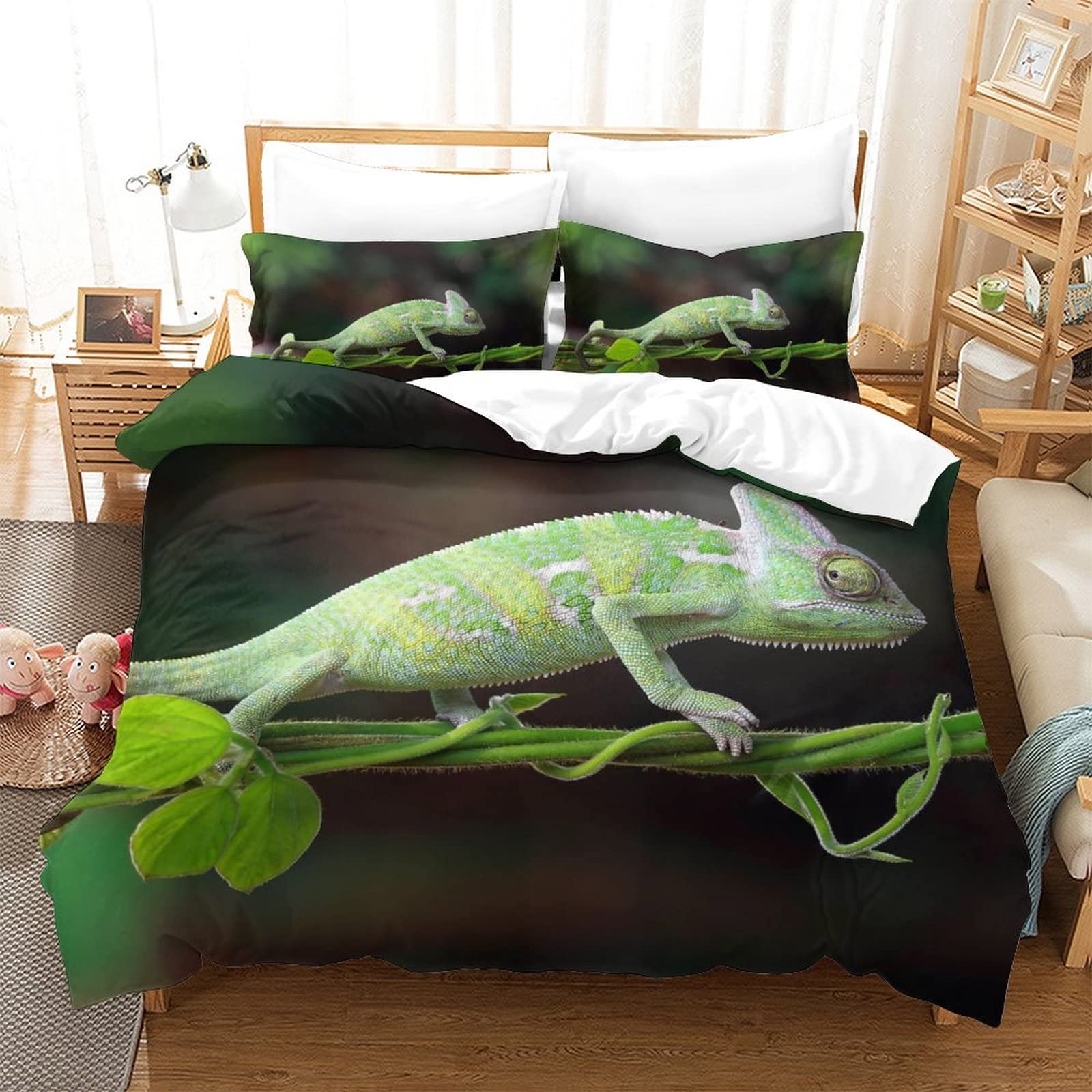 Housse de couette impression 3D caméléon pour métamorphoser une chambre d'ado moderne