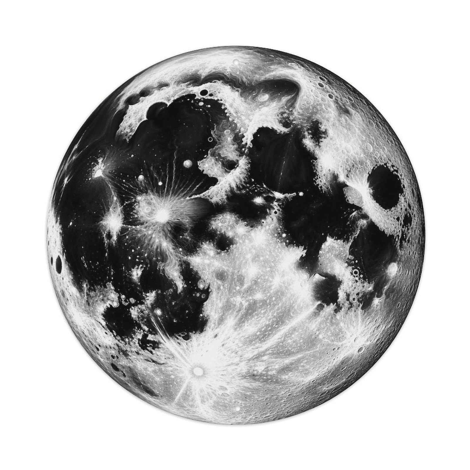 Deep Space Celestial Moon Orbit Starscape Metal Tin Sign Plaque Wall Decor for Cafe, Man Cave, Club Bar, Office, Home Garden Round Metal Poster 8x8Inch