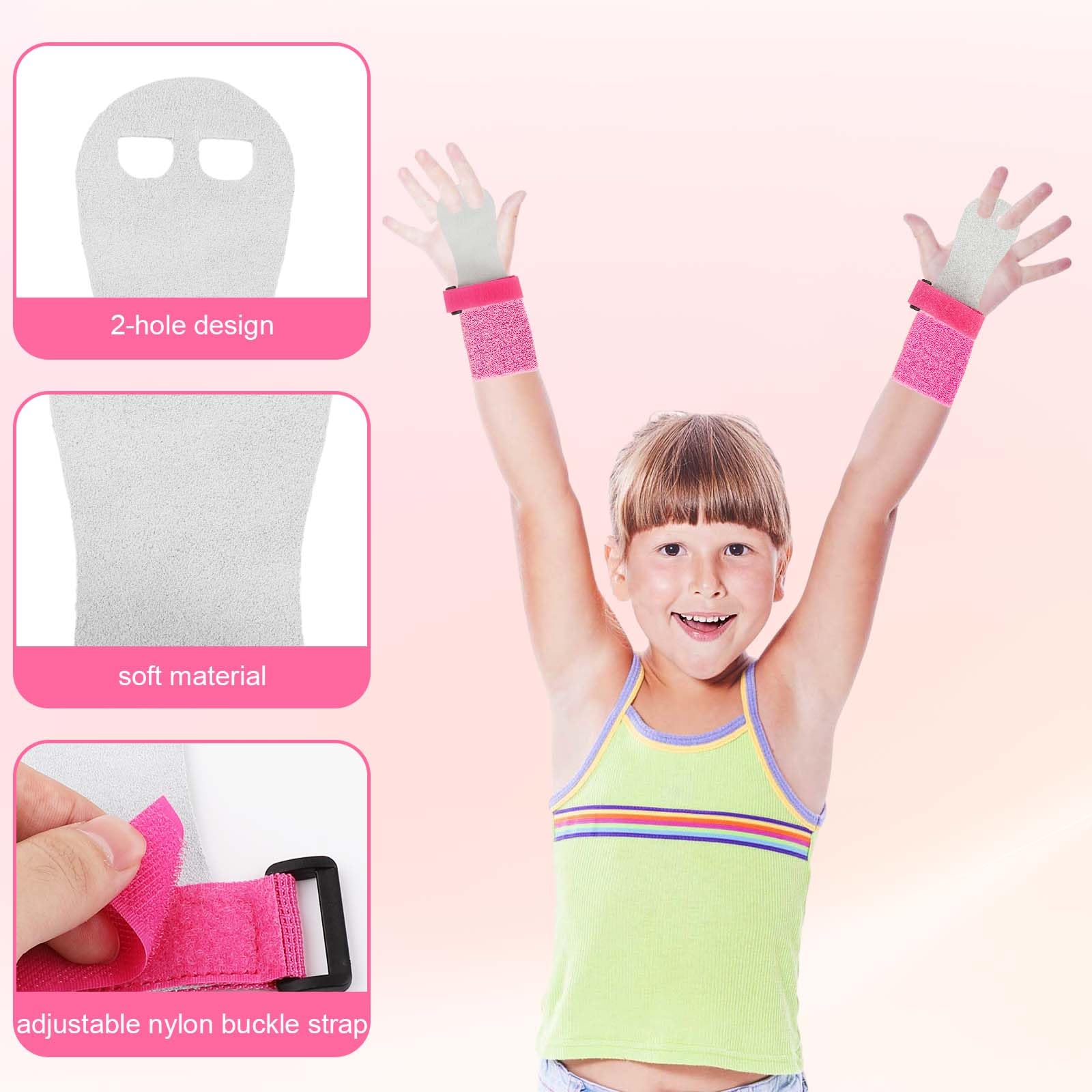 lasuroa 4pz Impugnature Ginnastica & Polsino Antisudore, Guanti da Ginnastica Artistica Protezione Palmi per Ragazze Bambini e Ragazzi Comodi Supporto per Il Polso per Esercizi e Allenamento