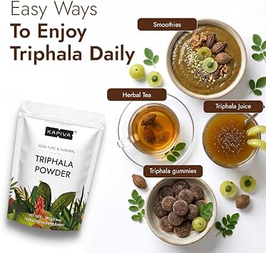 Kapiva Triphala Powder 14 oz (397g) | Ground Amla, Bibhitaki & Haritaki Fruits | 100% Natural, Non-GMO | Ayurvedic Herbal Powder | No Fillers, No Preservatives
