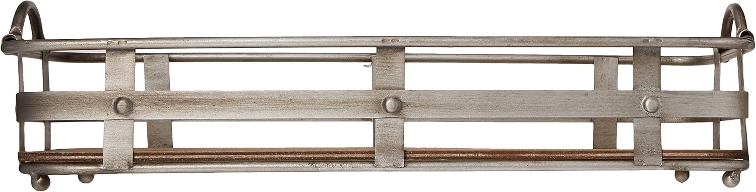 Circleware Cooperstown Craftsman Rectangle Serving Tray with Handles Home and Kitchen Multi-Purpose Serveware for Coffee Table, Dinner, Breakfast, Food, Farmhouse Decor, 19" x 8.5" x 4.5", Wood