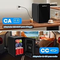 Enventor 15L fekete mini hűtőszekrény és melegítő autóba és otthonra 20 doboz 12V és 220V hordozható szobahűtő 6