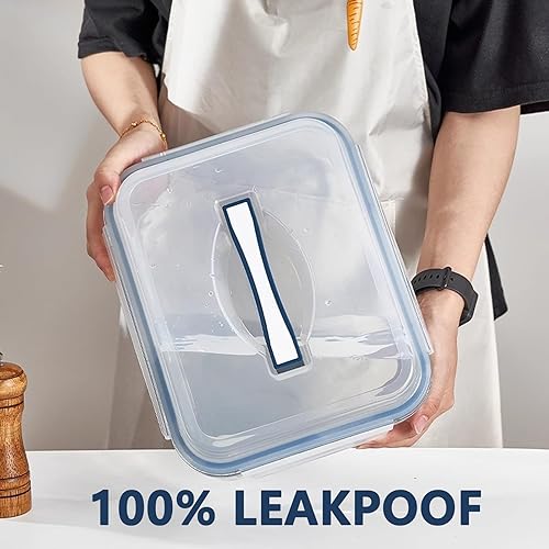 Miniatura 4 de Recipientes grandes de almacenamiento de vidrio con tapas, 201 onzas, extra grandes, herméticos, de vidrio, para asador, pollo, sandía, sobras,