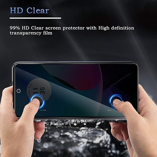 Miniatura 7 de Paquete de 2 protectores de pantalla de privacidad para Moto G Play (2023), película de vidrio templado dureza 9H sin burbujas a prueba de roturas