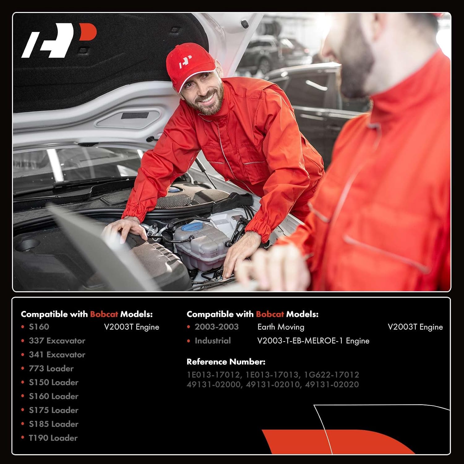 A-Premium TD03 Complete Turbocharger Turbo Kit Compatible with Kubota & Bobcat Models - Earth Moving 2003, Industrial, 337 341 Excavator, 773 S150 S160 S175 S185 T190 Loader, 2.0L