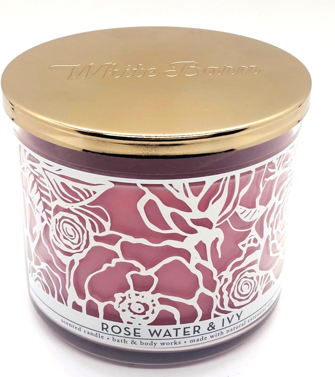 White Barn 3-Wick Candle with Essential Oil - 14.5 oz - Summer 2021 Collection! (Rosewater Ivy)