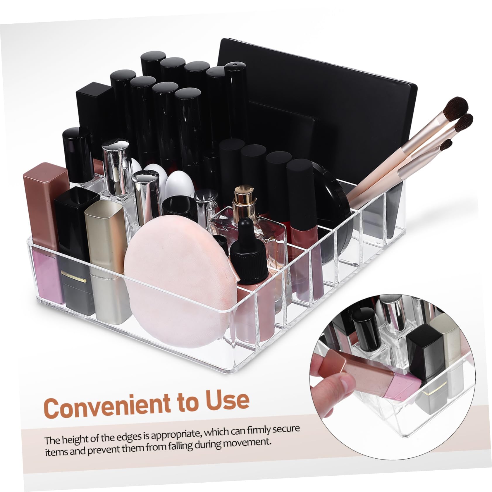Anneome Lidschattenpaletten Organizer Moderner Make Up Organizer aus Acryl 2 Stück mit 7 Fächern mit Flachem Boden Vielseitig für Schubladen