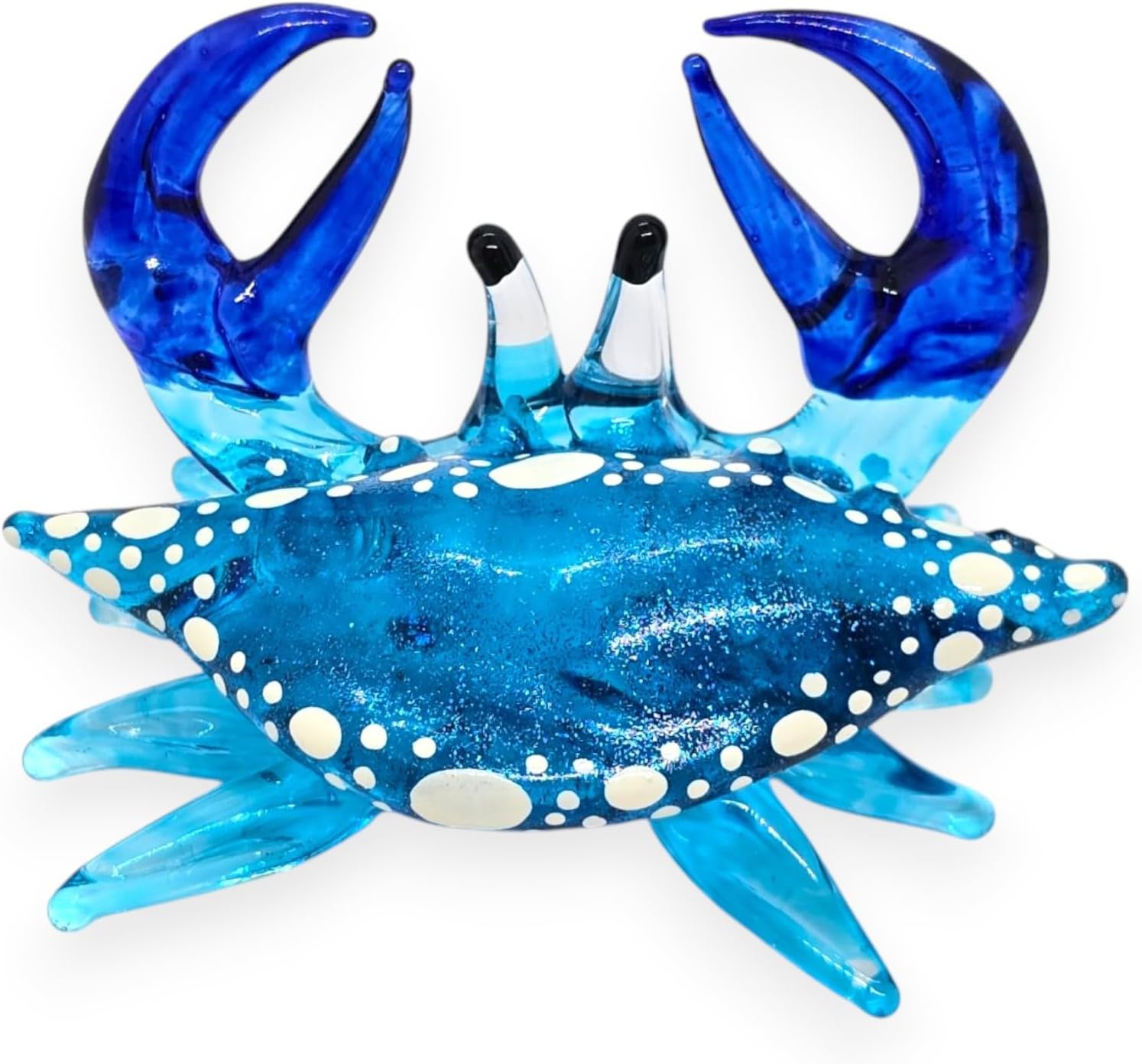 ChangThai Design Tiny 2½" Glitter Light Blue Crab Figurine - Miniature Hand Blown Glass Sea Animals Fish Marine Crustaceans Ocean Creatures Crystal Decorative Figures Collectible Figurines Décor Gifts image 5