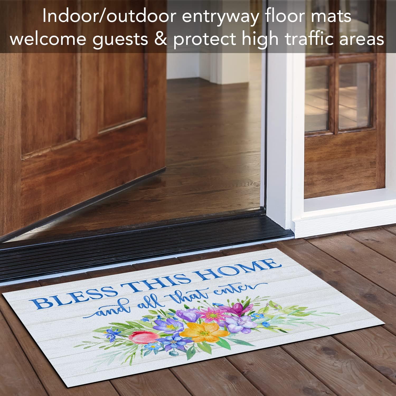 Counterart All Who Enter Spring Indoor/Outdoor Entryway Floor Mat Manufactured in The USA Low Profile, Protective Non-Skid Rubber Backing, Easy to Clean 29.5" by 17.75"