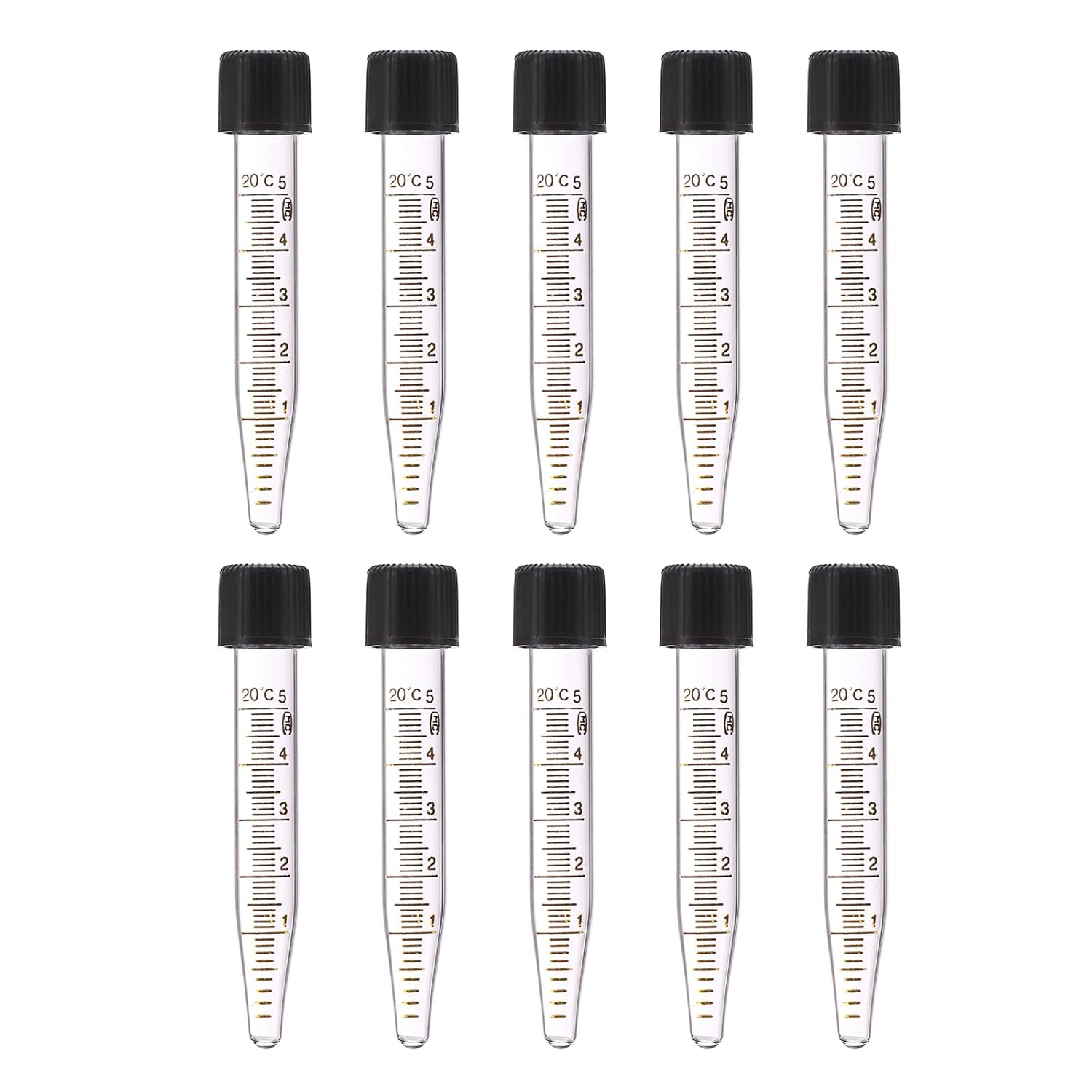 PATIKIL 25ml Centrifuge Tubes, 10 Pcs Glass Graduated Centrifuge Vials with Screw Cap Conical Bottom Test Tube Storage Container for Sample Laboratory Liquid